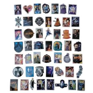 Doctor Who Stickers Lot 50 Stocking Stuffer Tardis Time Lord Daleks Whovian Gift